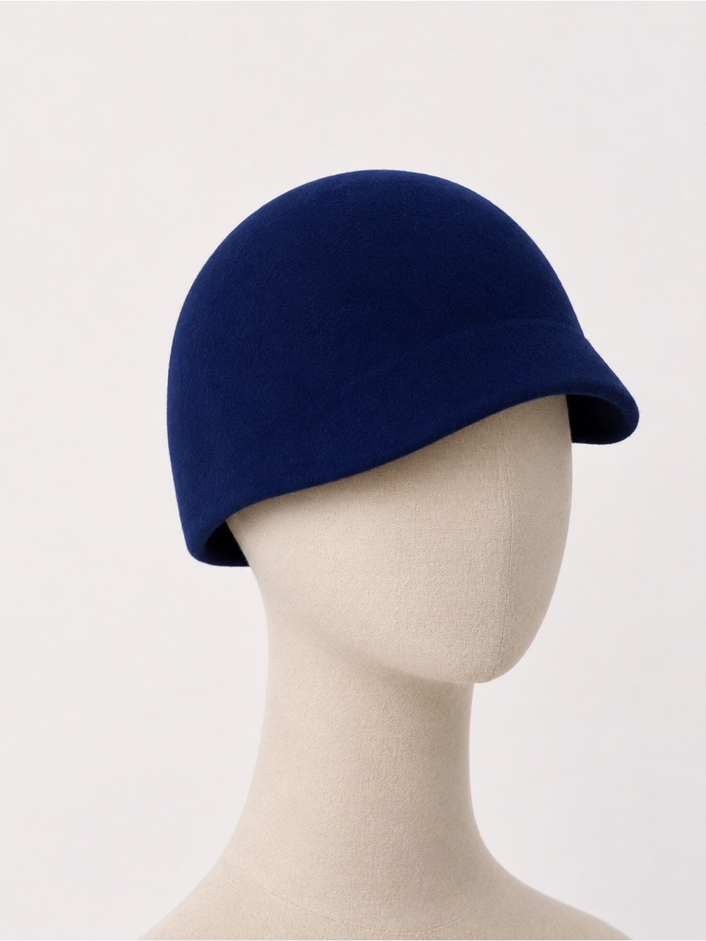 Unique Vintage Deep Blue Felt Newsboy Cap